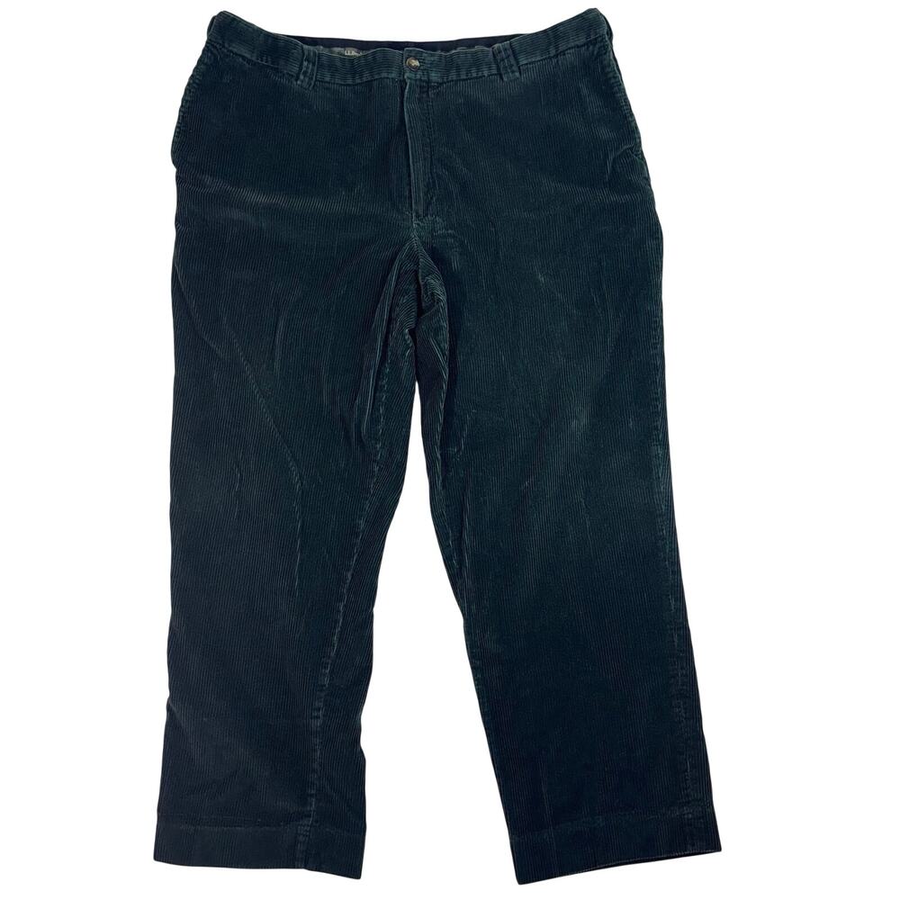 L. L.BEAN Vintage Men's Hunter Green Cotton Corduroy Trousers Retro Size 44